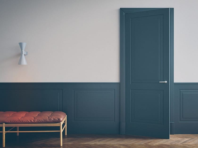 Hinged lacquered door with concealed hinges AVENUE by Lualdi