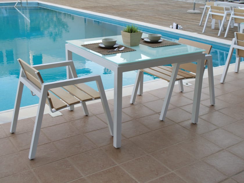 EMILY Aluminium garden table Emily Collection by Efasma design AMASS Studio