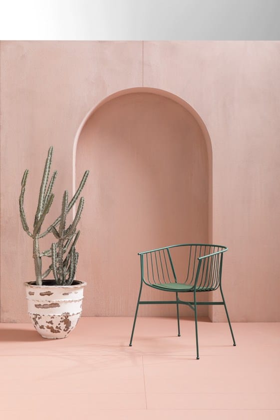 Powder coated steel garden chair By SP01 design Tom Fereday