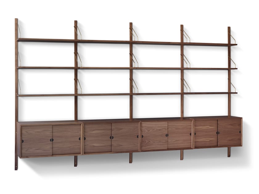 ROYAL SYSTEM® Walnut shelving unit by dk3 design Poul Cadovius