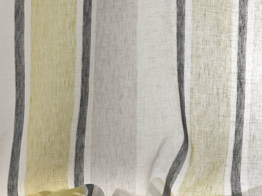 Striped washable linen fabric for curtains LINDOS by Dedar