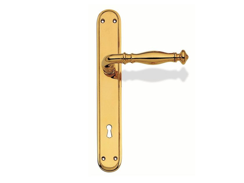 Maniglia Per Porta Domino Serie Casablanka - Per Bagno/WC - In Alluminio Colore Bronzo - Completo Con Rosette E Accessori - Foto 6