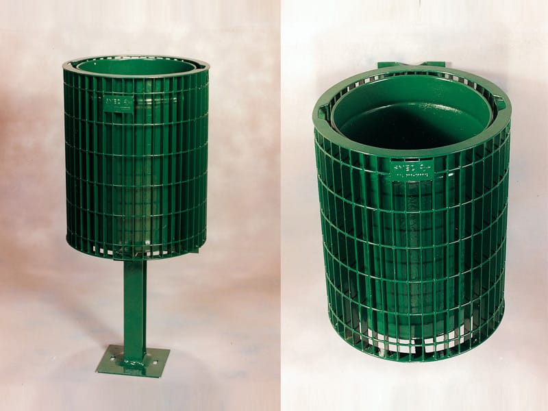 Outdoor galvanized steel waste bin ECO SLIM 0124 by SMEC