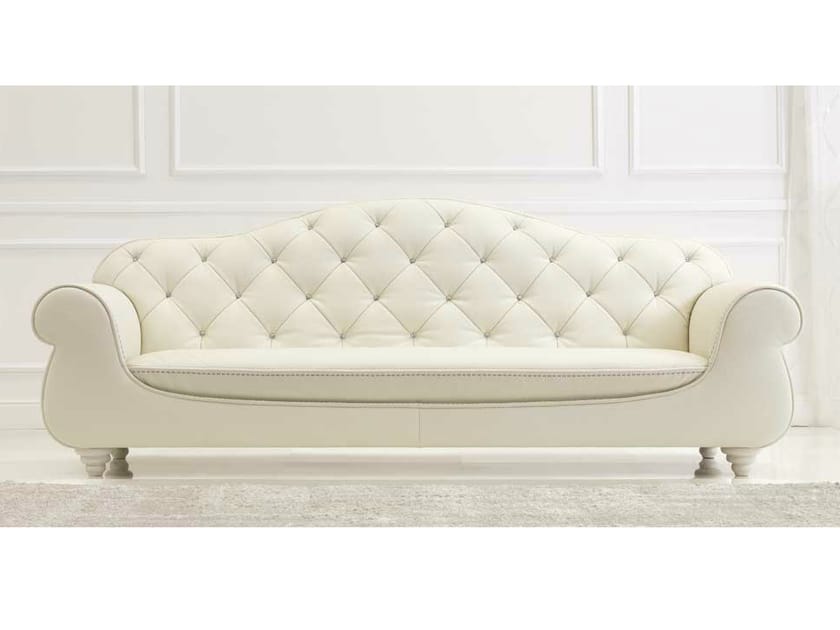 SOFÁ CAPITONÉ TAPIZADO DE CUERO PASSION COLECCIÓN LUMIERE BY FORMENTI