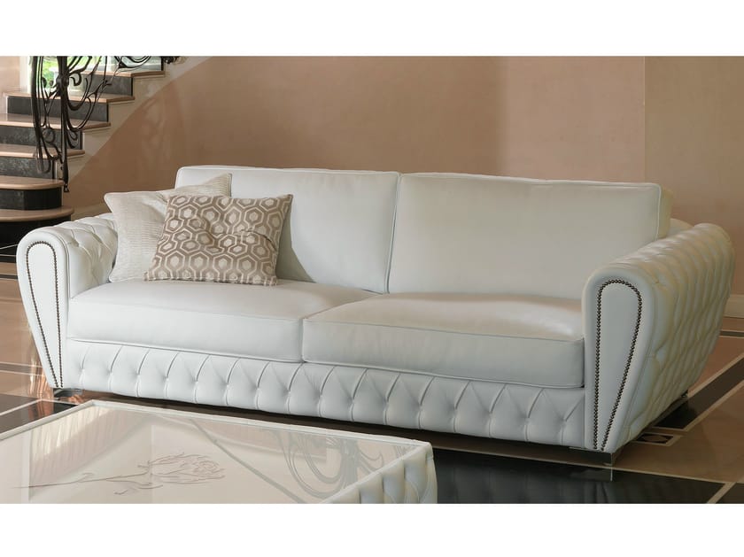 Sofá capitoné de cuero NOBILITY by Formenti