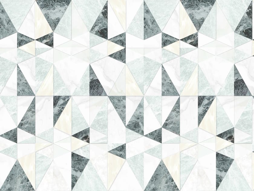 Geometric outdoor wallpaper TECTONIC by Wall&decò design Serena Confalonieri