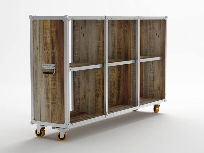 ROADIE Bookcase with casters by KARPENTER design Hugues Revuelta