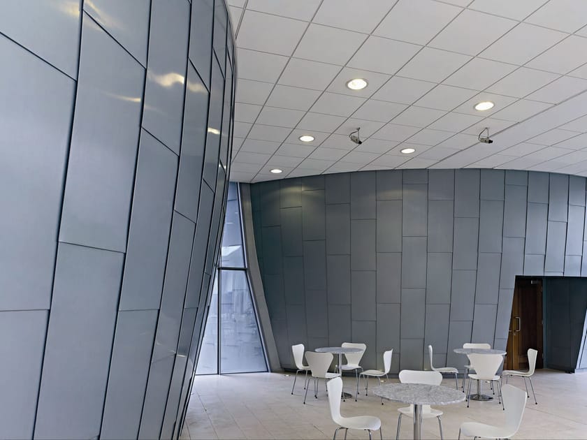 TitaniumZinc wall tiles with metal effect INTERIEUR LINE by RHEINZINK