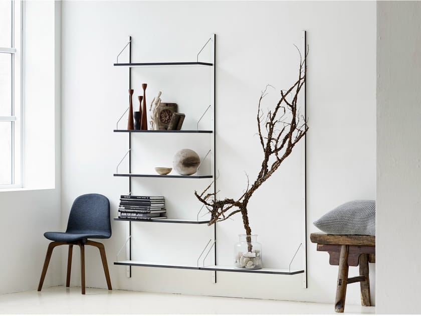 WALLMOUNTED SECTIONAL HPL SHELVING UNIT ROYAL SYSTEM® BY DK3 APS