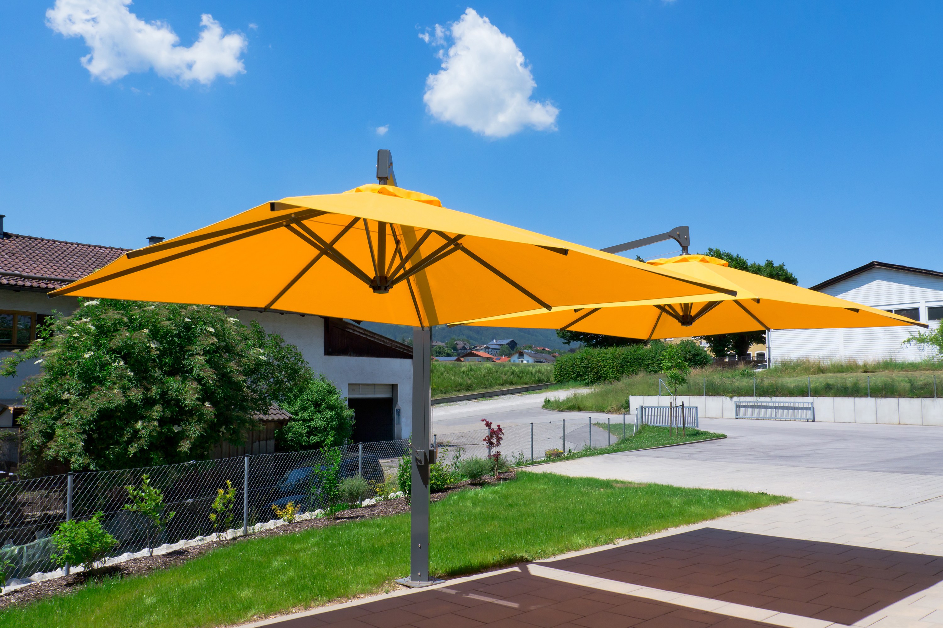 AMALFI DUO Double Garden umbrella by Michael Caravita
