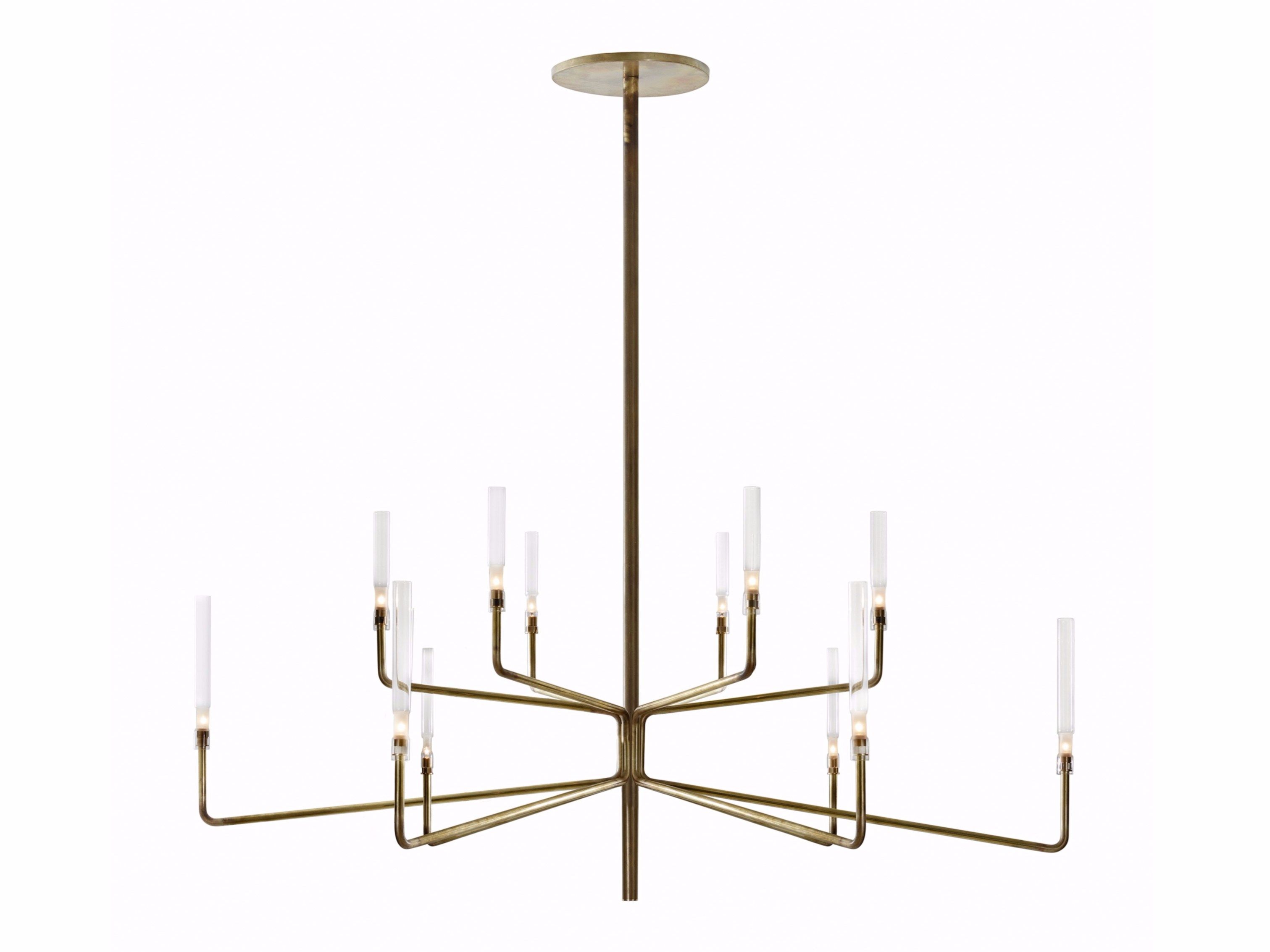 Brass chandelier with dimmer EPSILON by Gallotti&Radice design Massimo