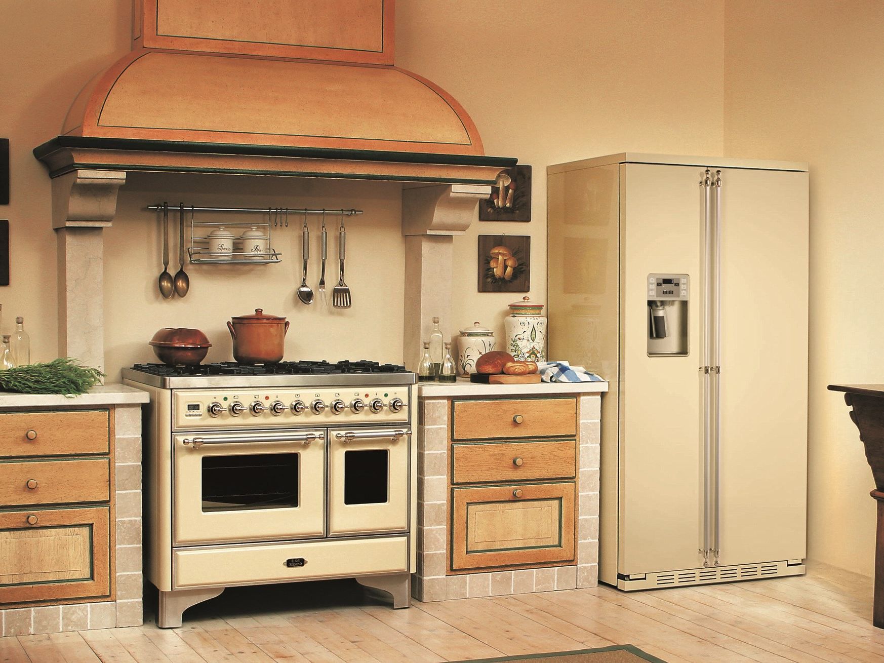 Frigorifero combinato no frost in stile country con congelatore classe