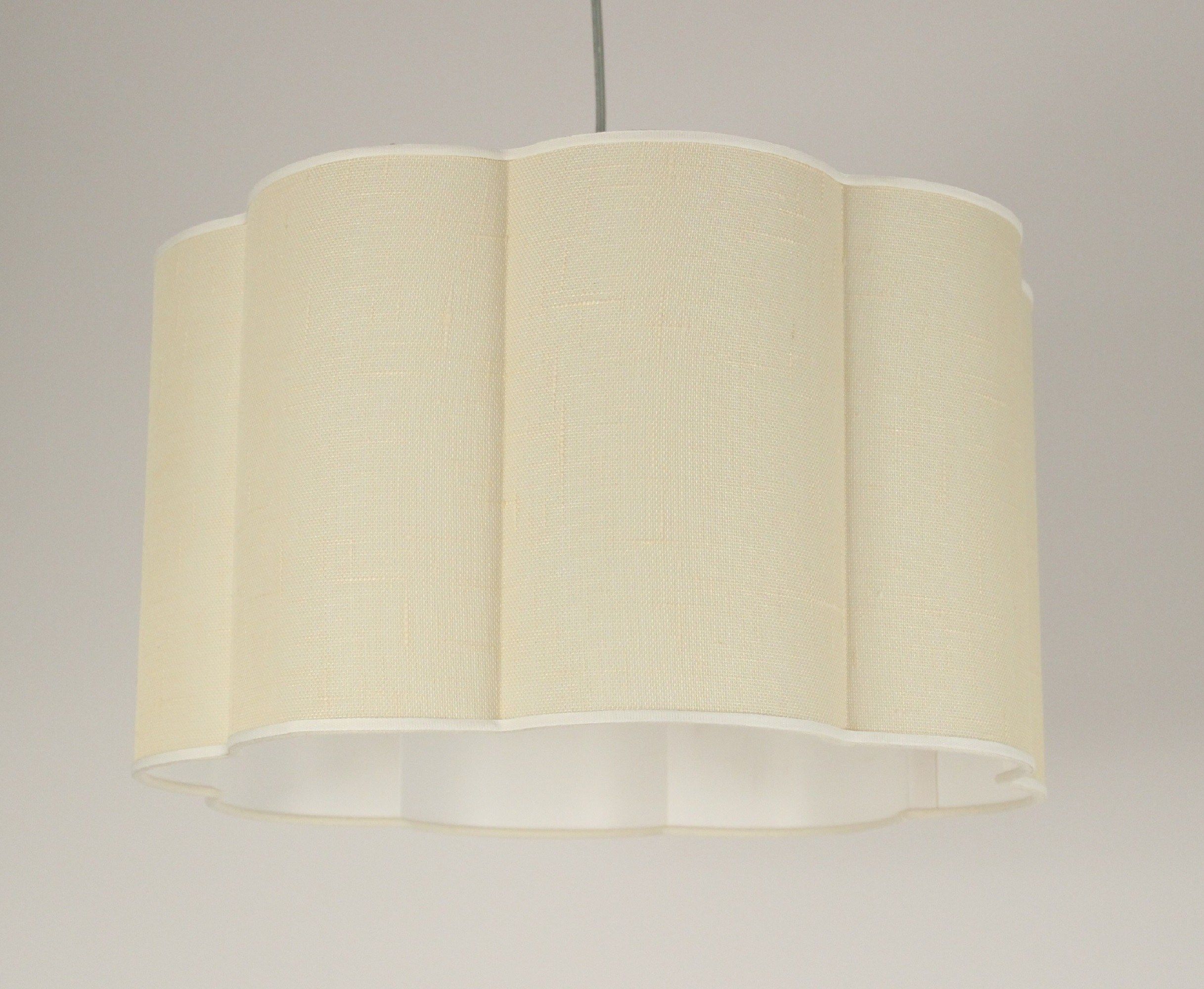 Paralume Margherita In Tessuto Plissettato Pong&egrave; Avorio - Made In Italy, Attacco E14