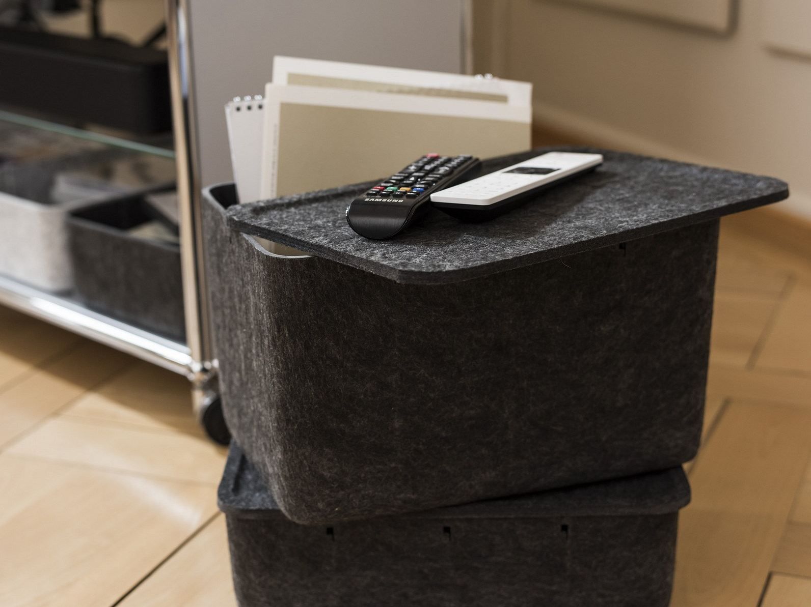 Polyester fibre storage box USM INOS BOX by USM Modular Furniture