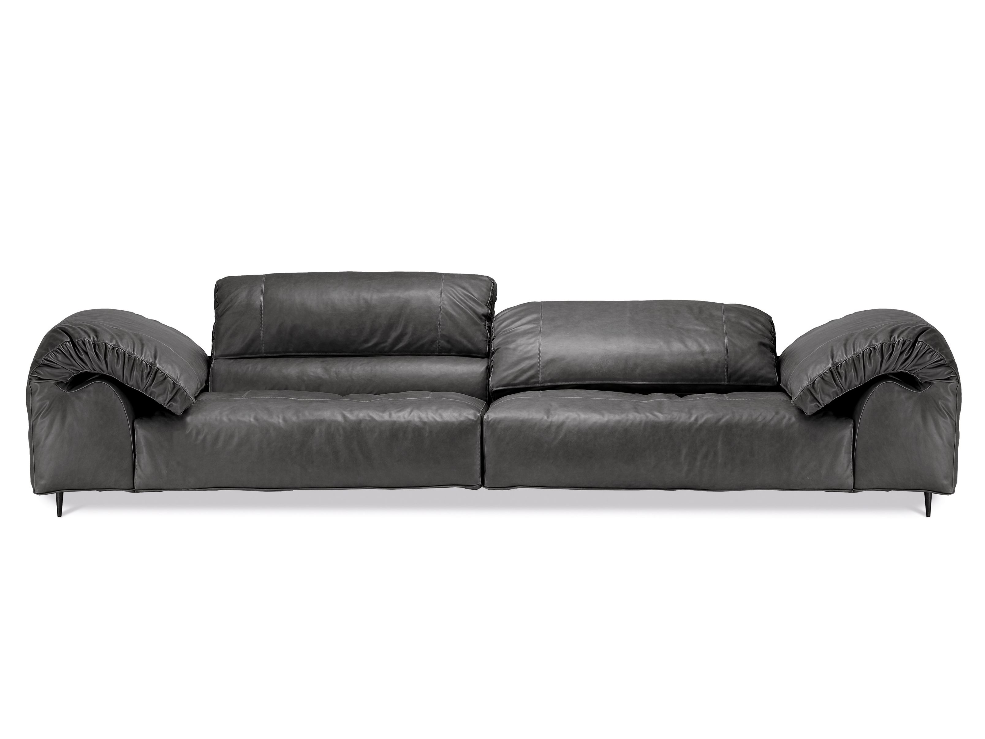 3 seater leather sofa with headrest CRAZY DIAMOND