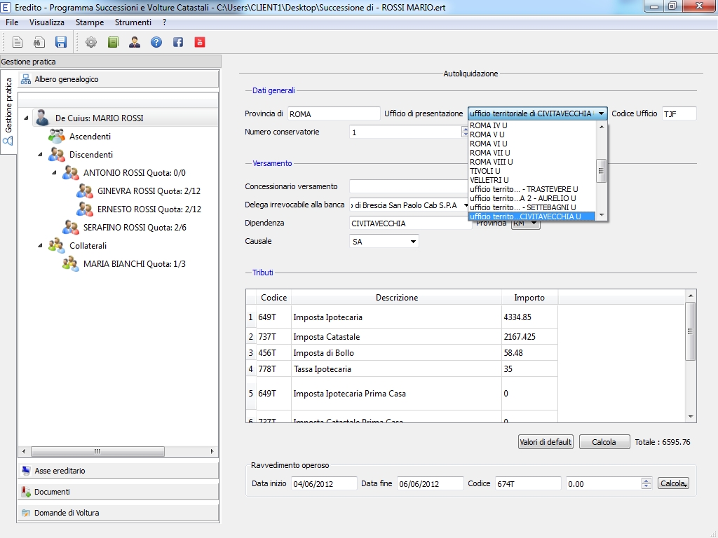 Modello domanda voltura catastale editabile