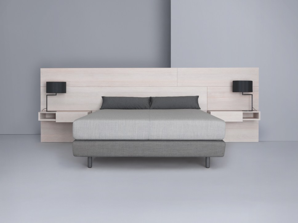 Tête de lit en bois avec tables de nuit integrées MIUT PANEL by