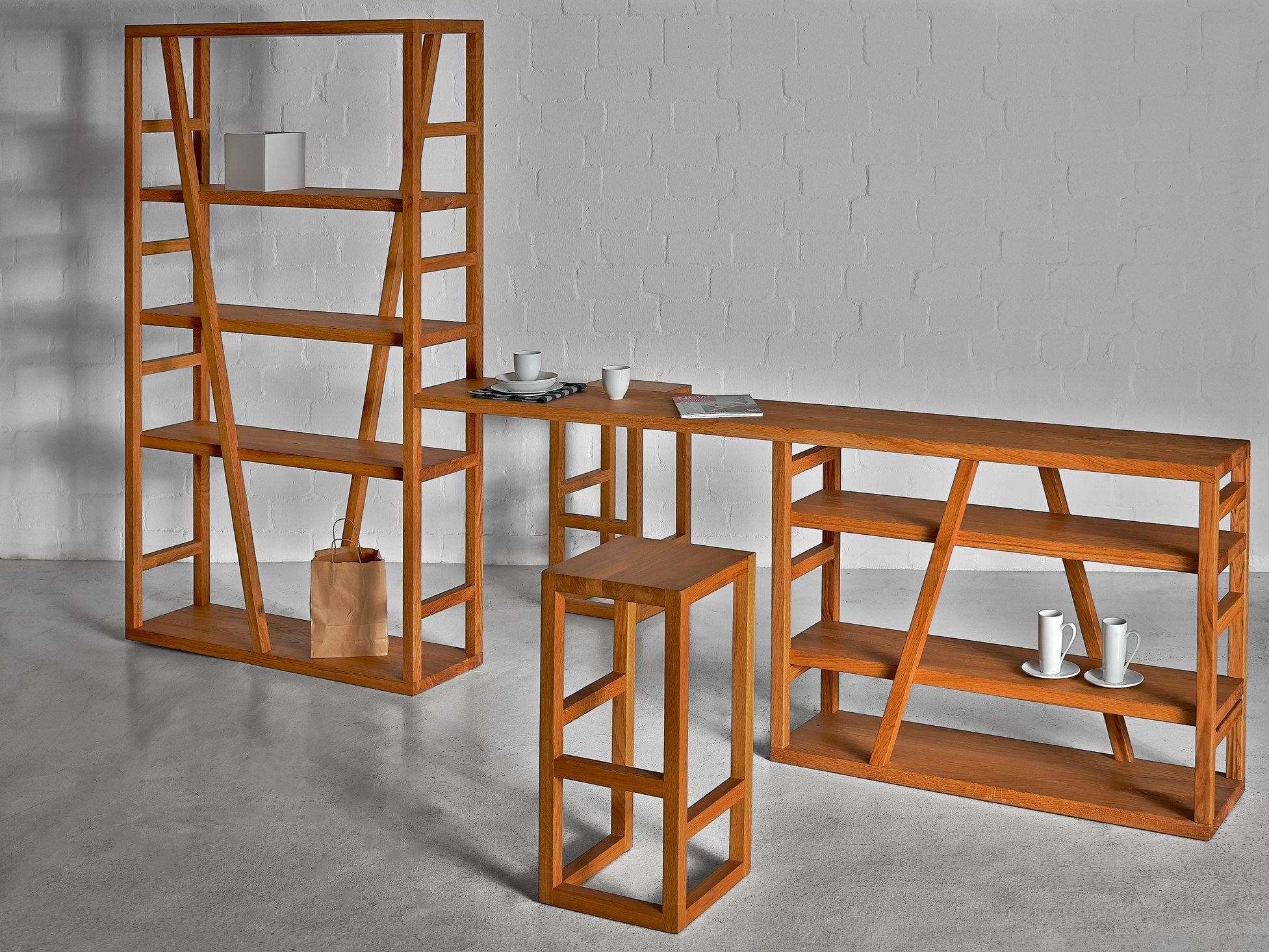 Open solid wood bookcase FACHWERK | Bookcase - Vitamin design