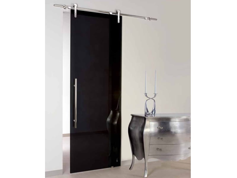 Stained glass sliding door without frame BLACK by Casali