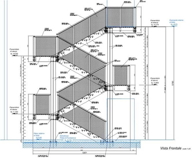 Metal fire escape staircase Fire escape staircase by ALUSCALAE