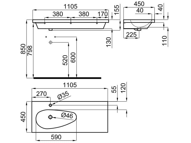 HOTELS Waschbecken mit Waschtisch by NOKEN DESIGN