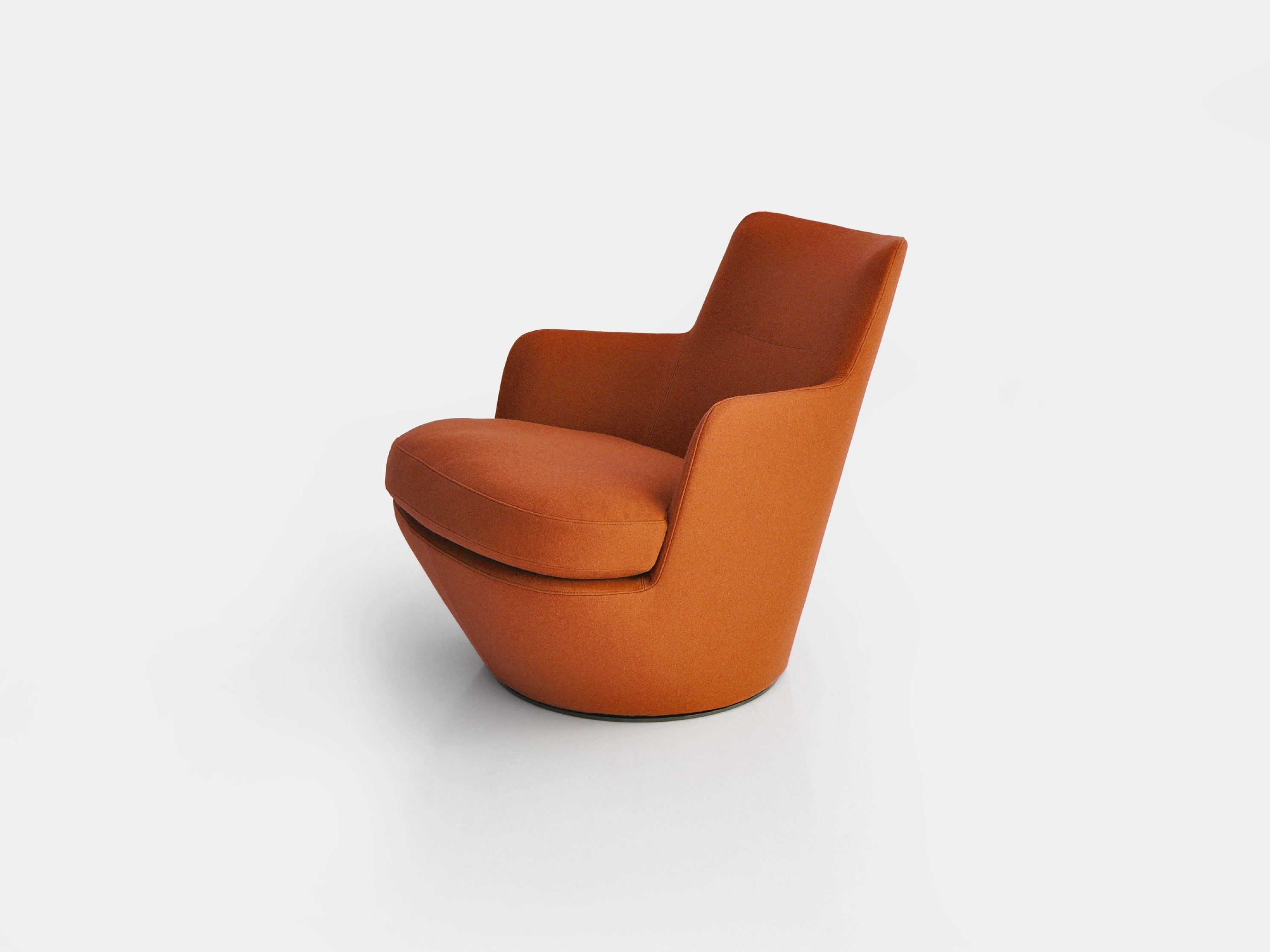 Swivel fabric armchair LOW TURN by BENSEN