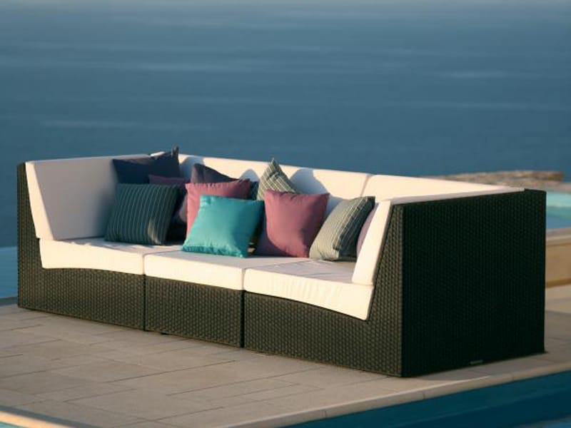 SECTIONAL MODULAR NATURAL FIBRE GARDEN SOFA SUNDAY COLLECTION BY ROYAL