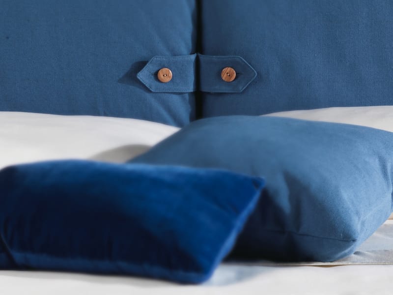 FABRIC BED WITH REMOVABLE COVER WITH UPHOLSTERED HEADBOARD MARIANNE