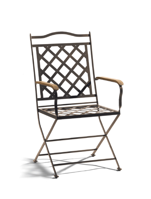 SILLA DE JARDÍN DE HIERRO FORJADO CON BRAZOS COLECCIÓN ST. TROPEZ BY