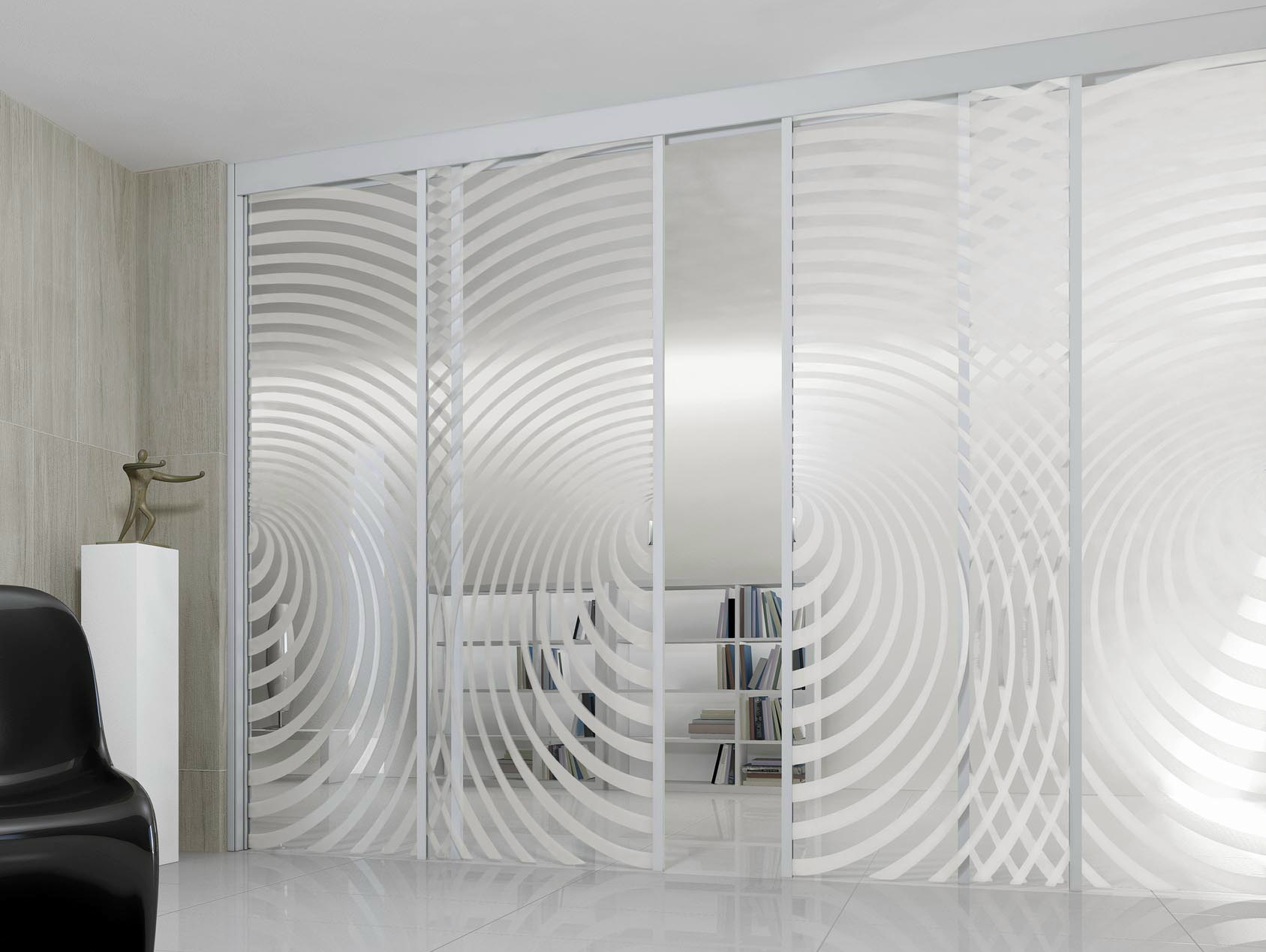 Porte coulissante en verre SINTHESY QUADRA by FOA