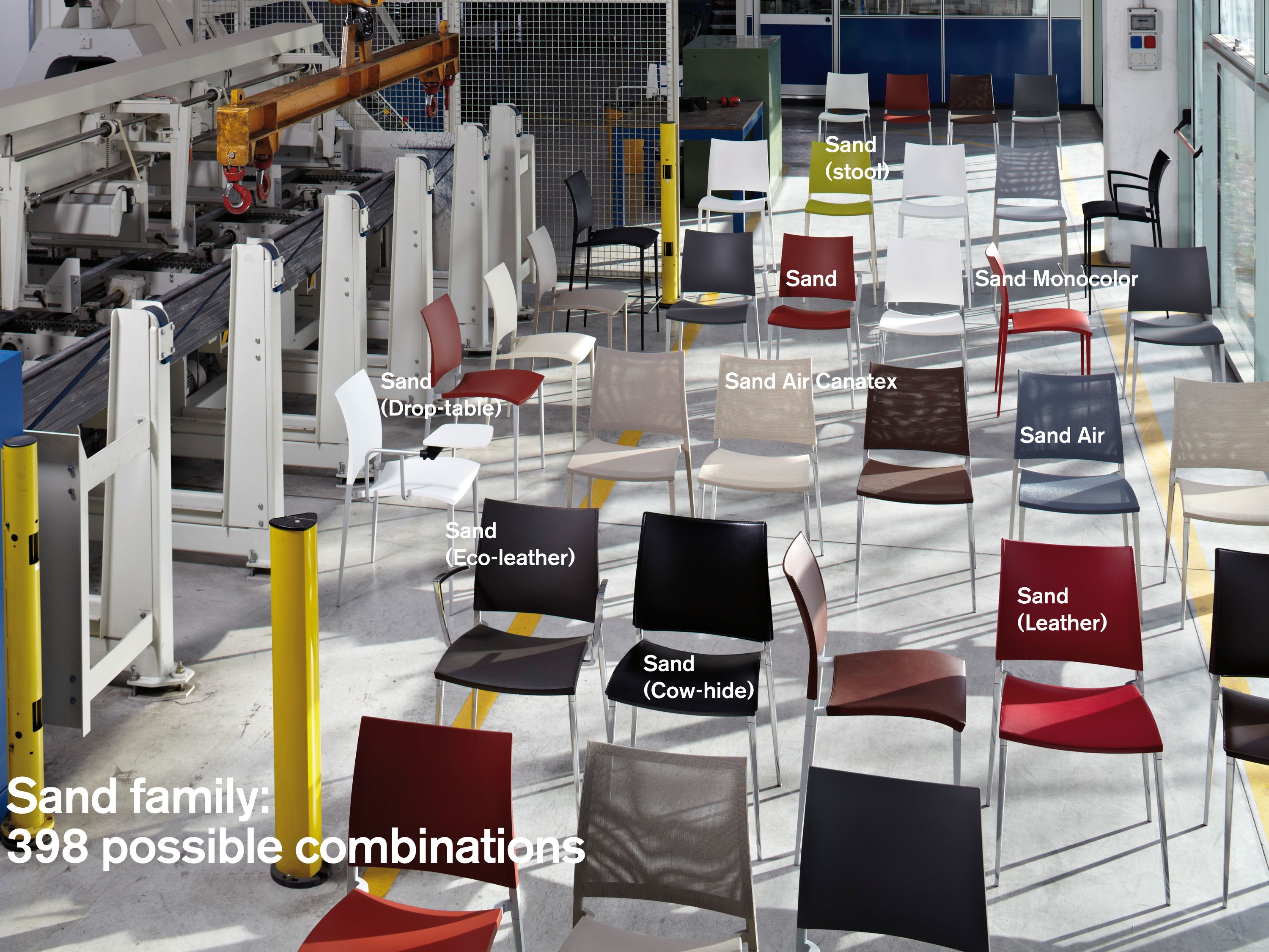 CHAISE EN POLYPROPYLÈNE AVEC ACCOUDOIRS SAND | CHAISE DE CONFÉRENCE