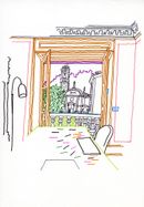 Alessandro Mendini, Casa di Olda, Val Taleggio, 2011 Disegno, pennarelli e matite colorate su carta - Archivio Alessandro Mendini 