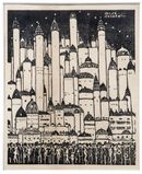 Felice Casorati, Visione (La Città), 1913.  Milano, collezione privata. © Felice Casorati, by SIAE 2025