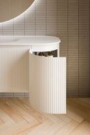 Mobile lavabo curvo Archeda, collezione Tulle - Apertura verso l'esterno