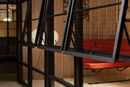 Row of aluminum windows with a view on the wood paneling, 2026