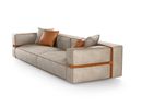 B.E.L.T., divano Turri con cintura in pelle, design Matteo Nunziati