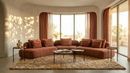 Sasso sofa and Demli small glass cocktail tables