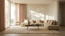 Sasso sofa and Demli small glass cocktail tables