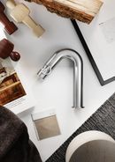 Miscelatore Sole per lavabo a parete, finitura caffè spazzolato