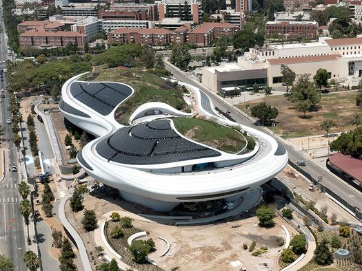 Aerial view of Lucas Museum construction, July 2025, © 2025 JAKS Productions. Photo by Sand Hill Media/Eric Furie. All rights reserved