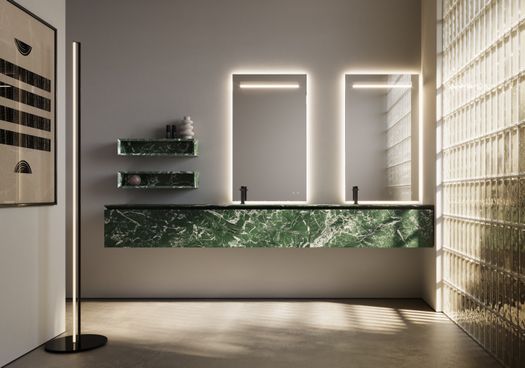 Lavabo Ideagroup, collezione Cubik, effetto marmo