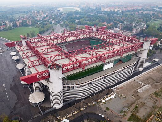 Vista aerea dello stadio Giuseppe Meazza di Milano. Autore: ph © Arne Müseler / www.arne-mueseler.com