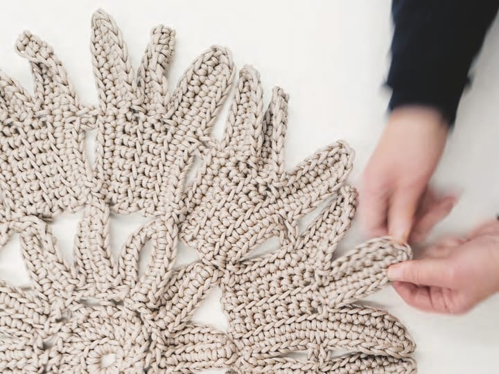 Tappeto Crochet in corda Rope lavorato all'uncinetto