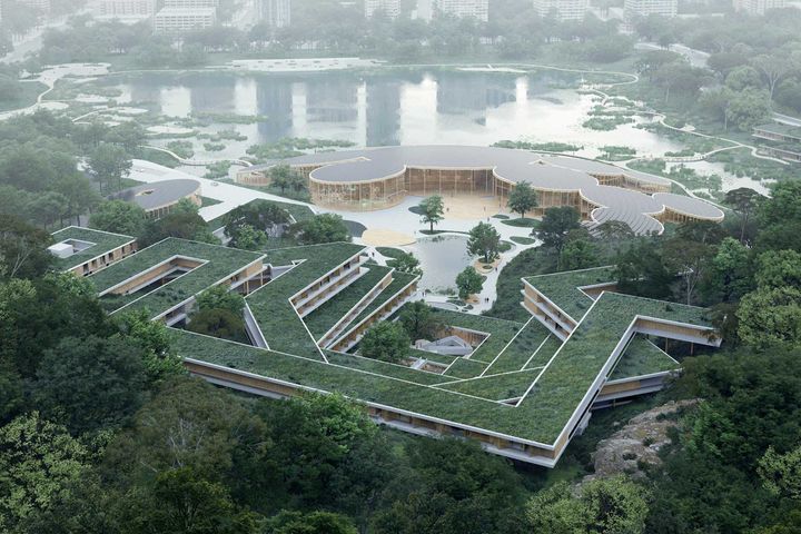 Green roof e vegetazione contro l?isola di calore in Shenzhen Guangming Scientist Valley di Mecanoo - Shenzhen / Cina / 2023 | © Foto: Mecanoo Green roof e vegetazione contro l?isola di calore in Shenzhen Guangming Scientist Valley di Mecanoo - Shenzhen / Cina / 2023 | © Foto: Mecanoo