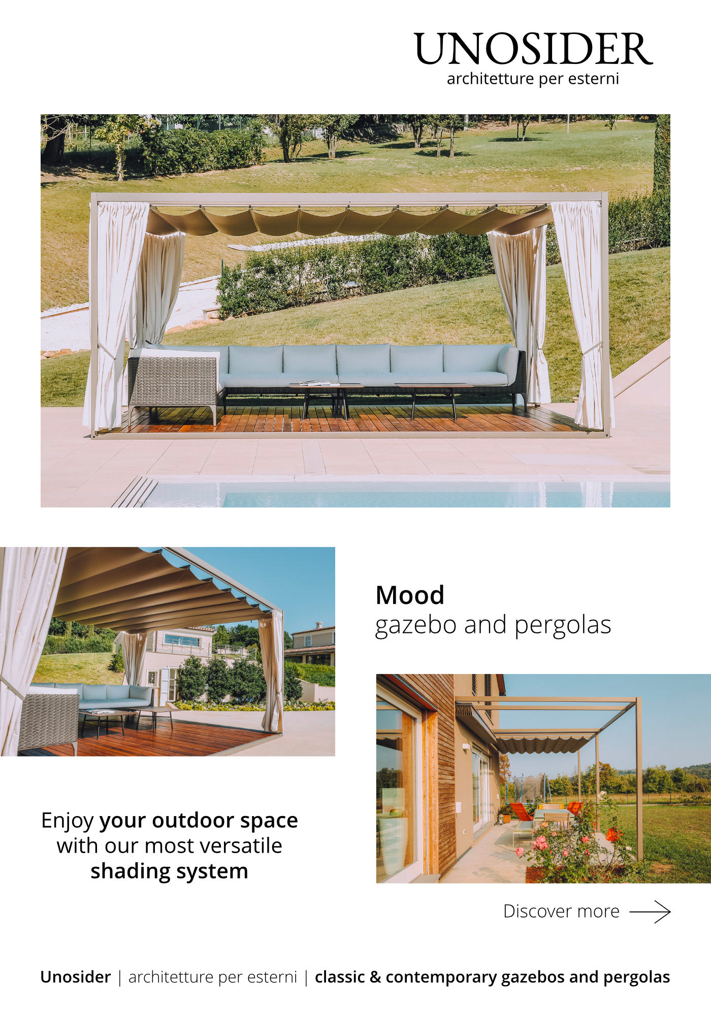 steel pergola with retractable canopy on Archiproducts