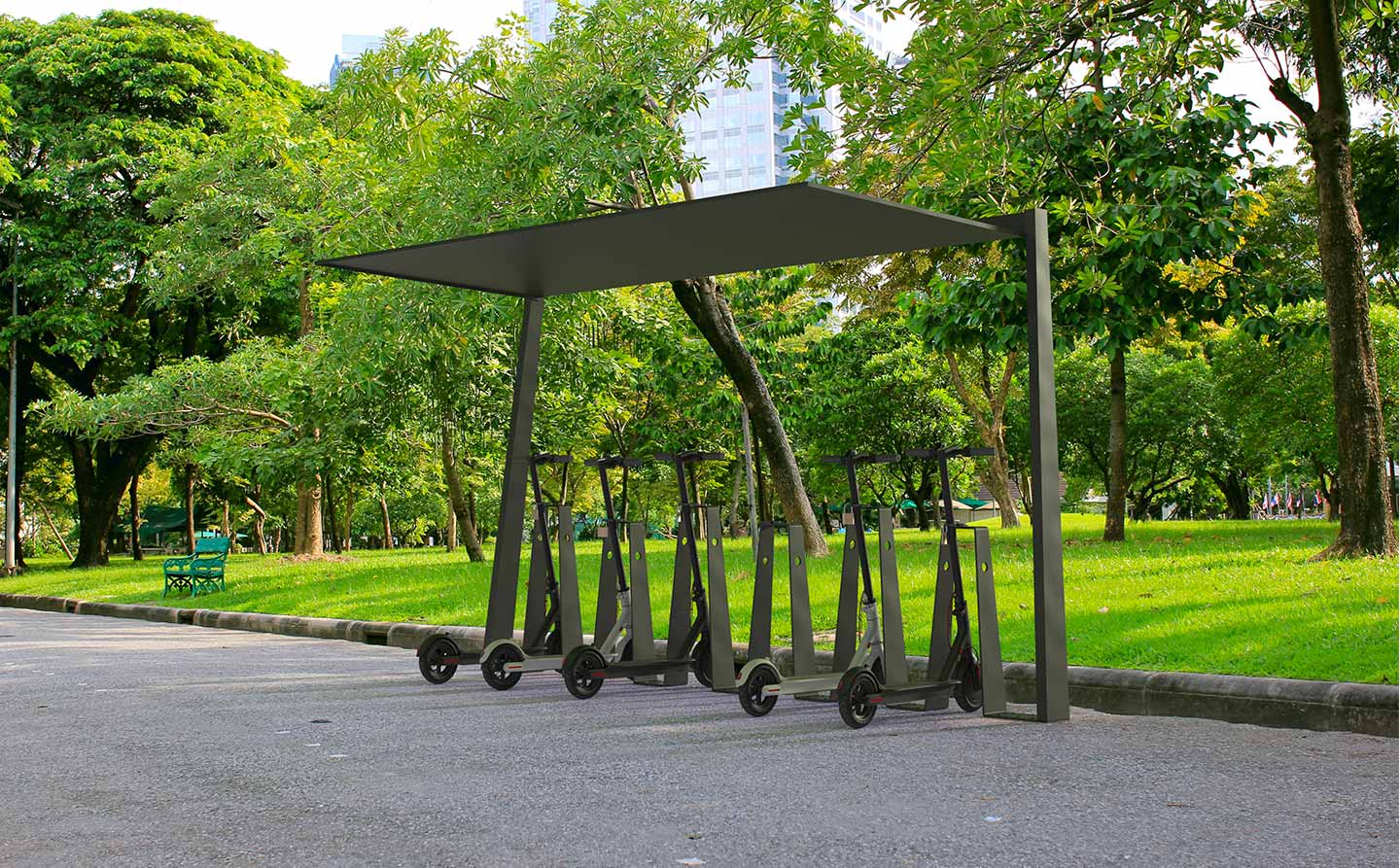Bike and electric scooters rack Wave Strip by LAB23