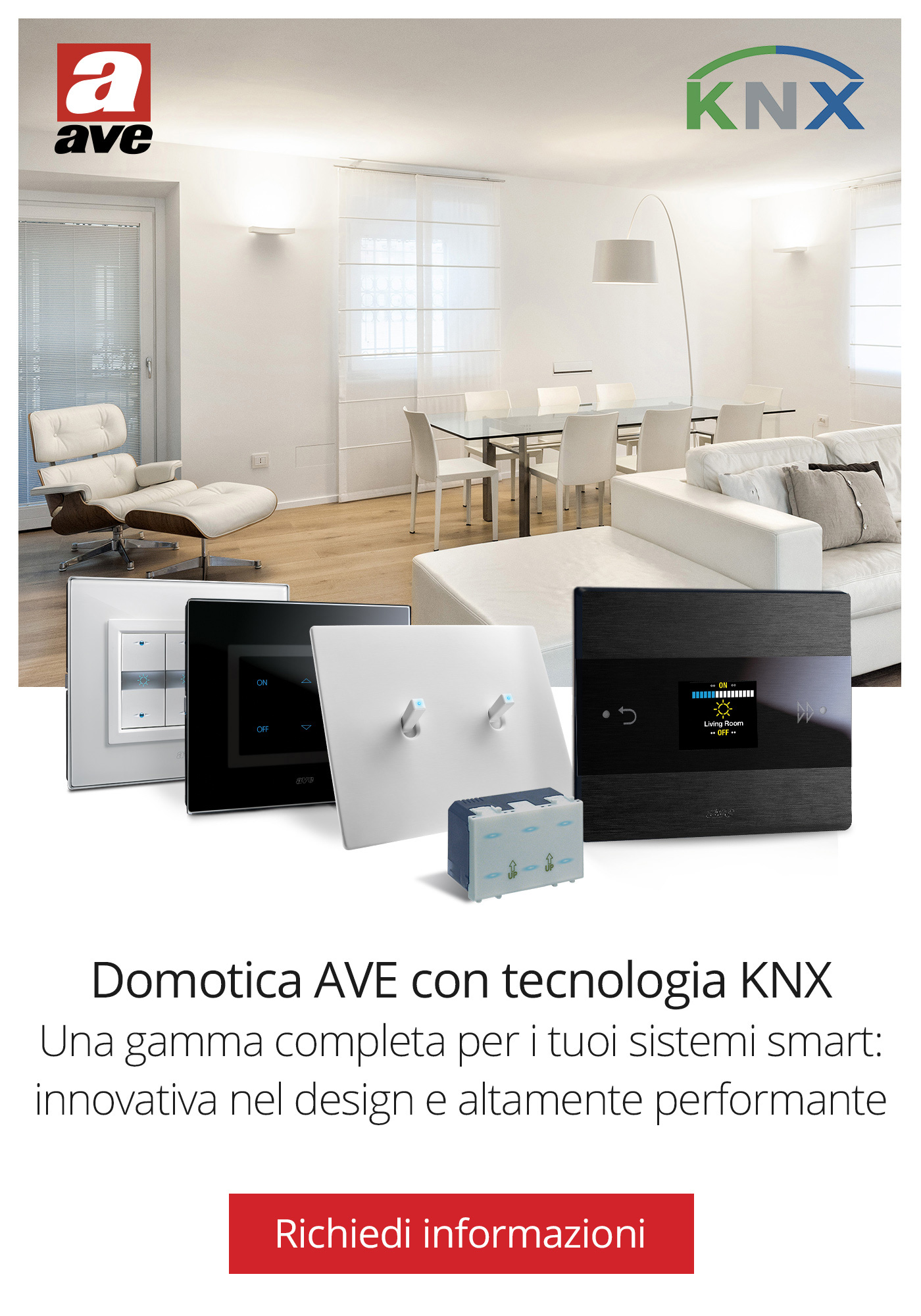 Esalta i tuoi sistemi KNX con i design e le innovazioni AVE!