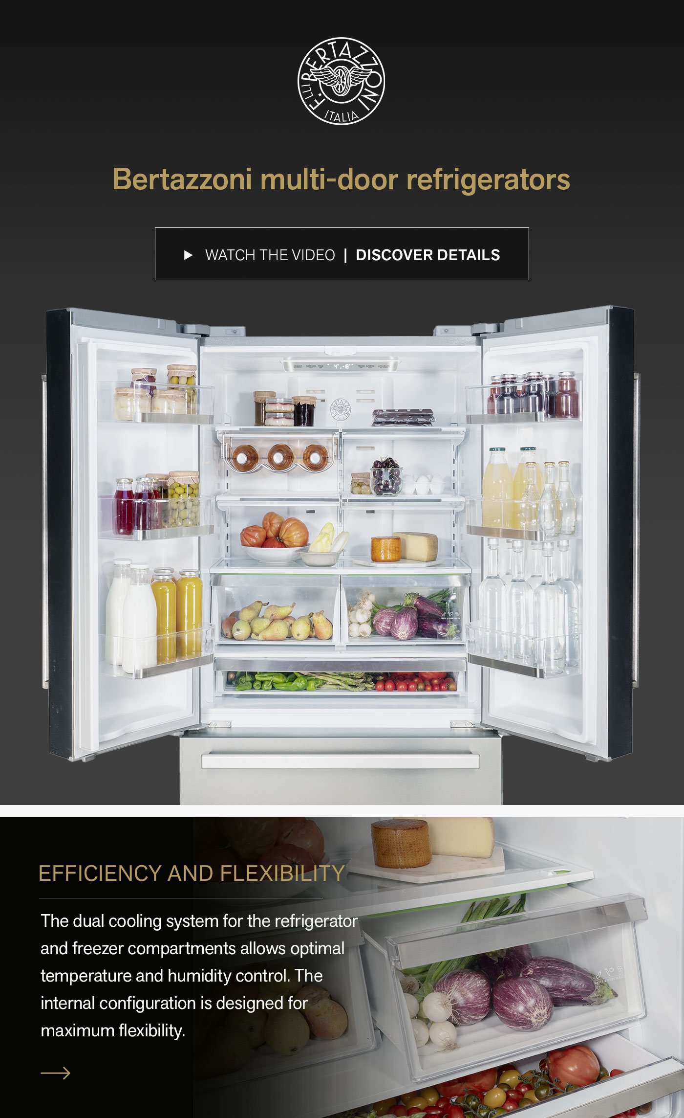 Bertazzoni multidoor refrigerators modern design and reliable