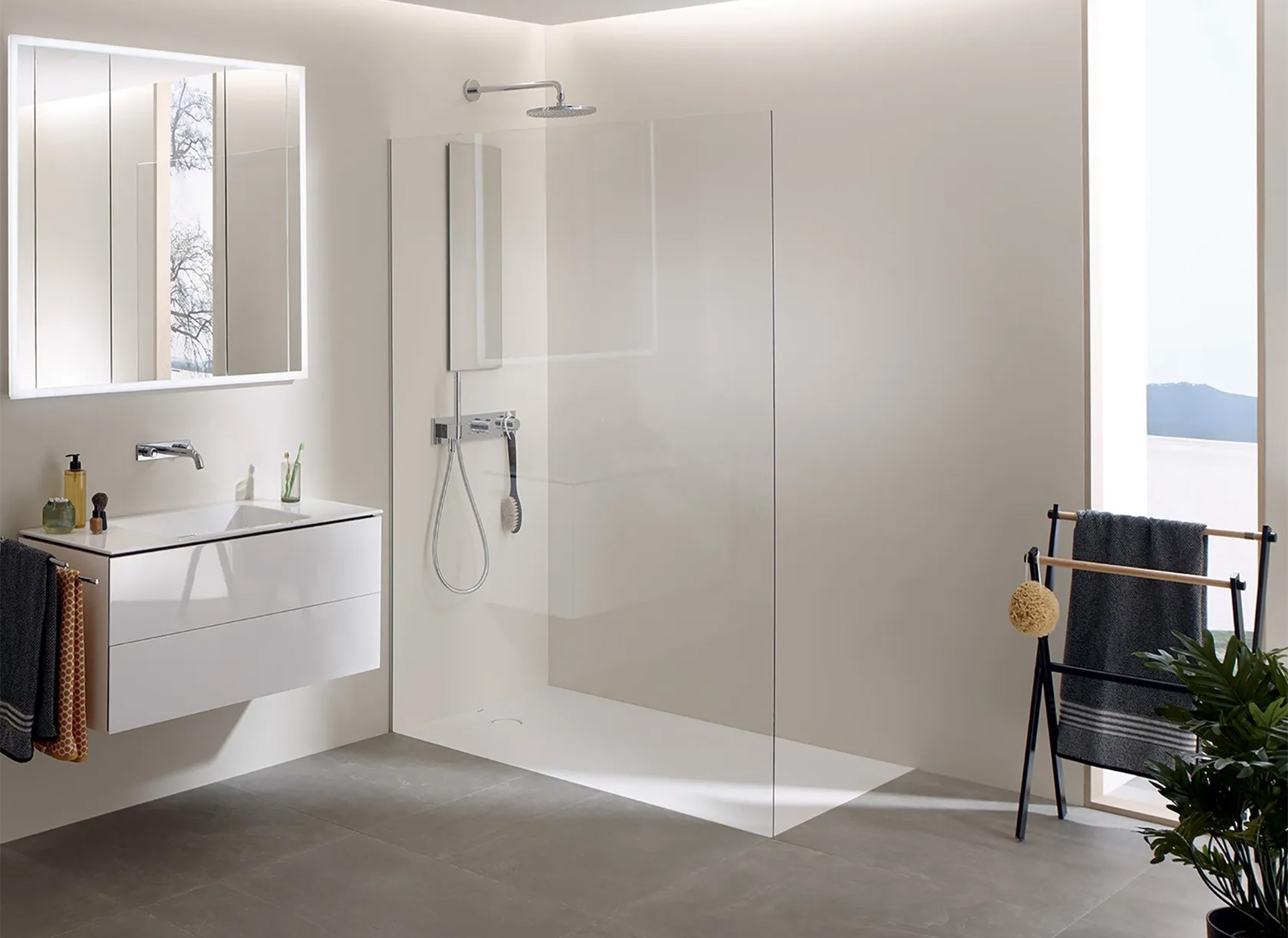 How to design doorless shower