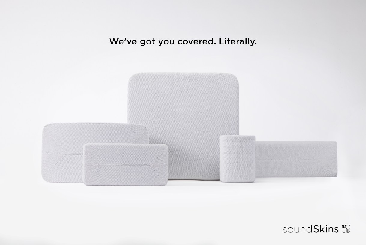 Soundskins Cover In Tessuto Per Sonos One – Bianco Fumo, Modellazione 3D, Acusticamente Trasparente, Design Studio Truly Truly
